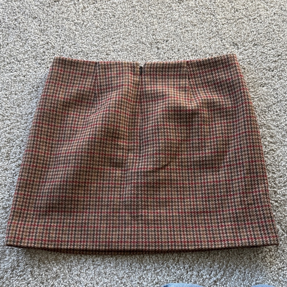 Sezane Malia Mini Skirt, Brown Houndstooth - Picture 5 of 6